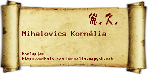 Mihalovics Kornélia névjegykártya